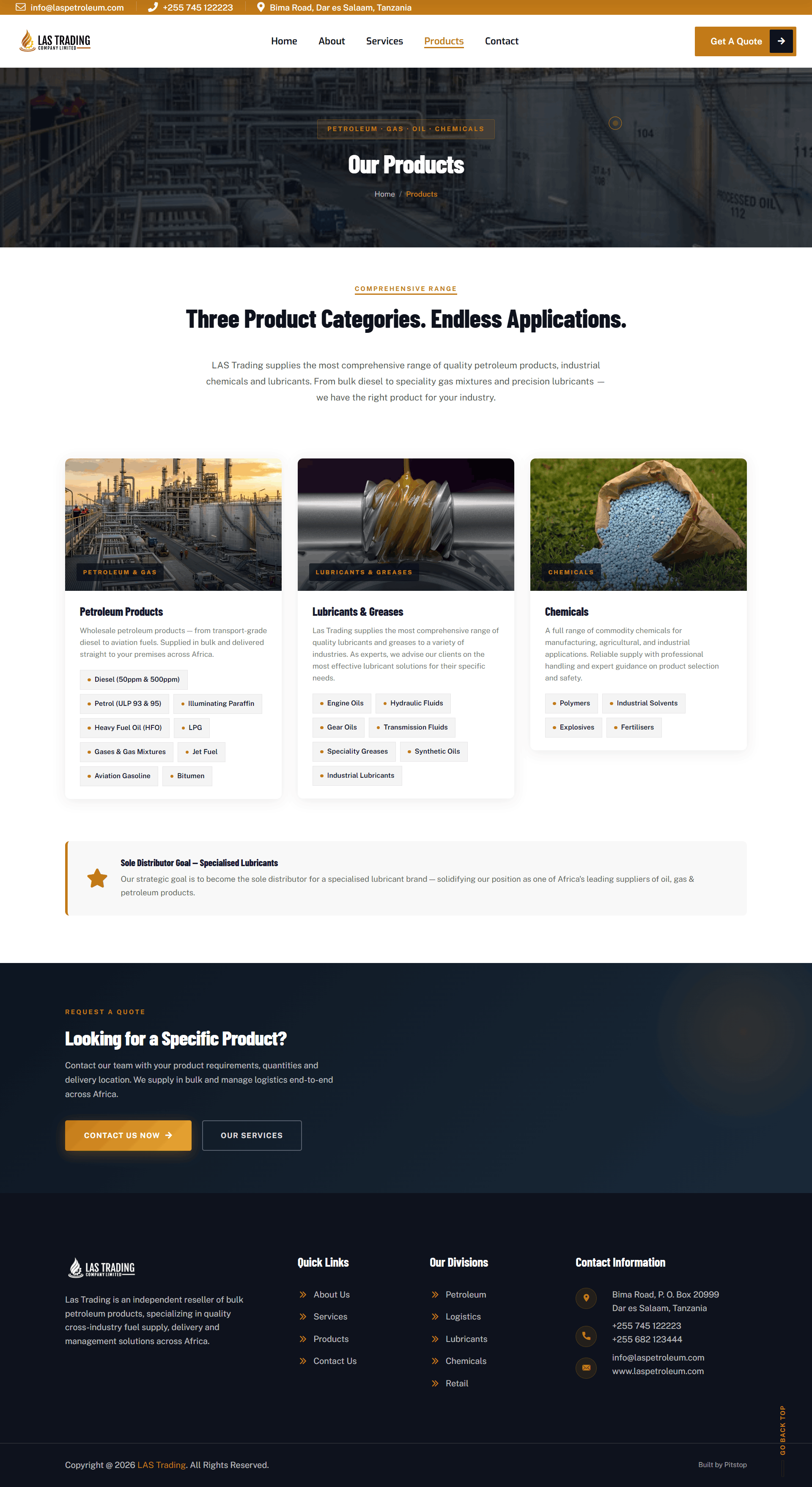 LAS Petroleum — Corporate Website Design & Development - View 3