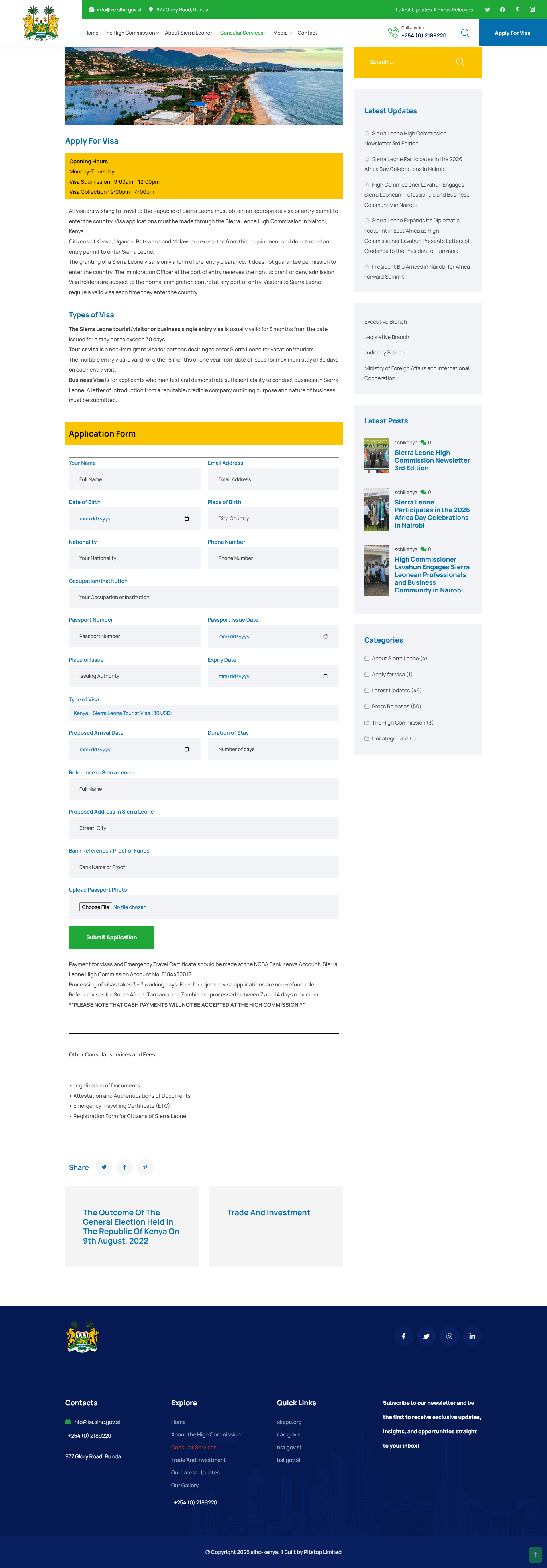 Sierra Leone High Commission Kenya — Diplomatic & Consular Website - View 3